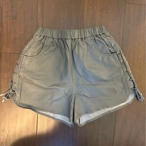 Karina Grimaldi Gray Lace-Up Shorts